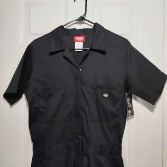 Dickies Women Coveralls Navy Blue Short Sleeve Workwear Jumpsuit S/M - Picture 2 of 9